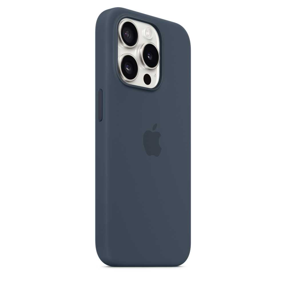 Оригинальный чехол Apple для iPhone 15 Pro Silicone Case with MagSafe MT1D3ZM/A storm blue