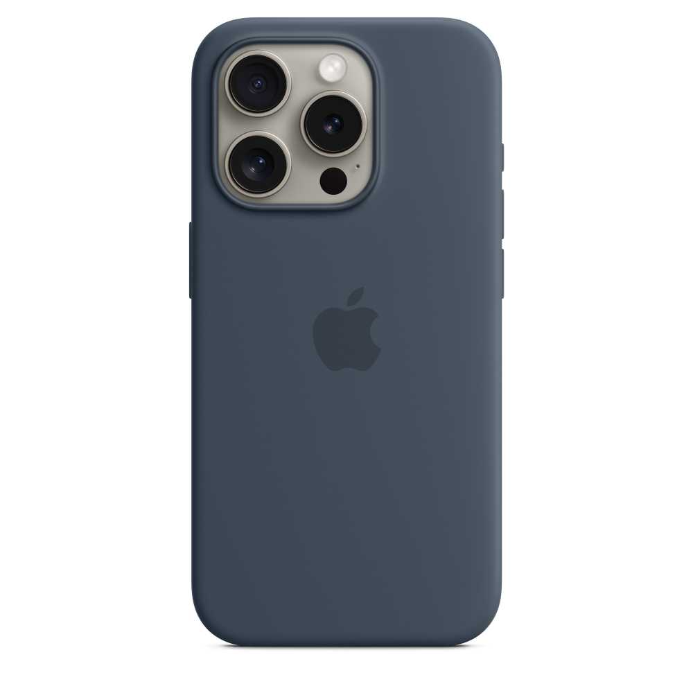 Оригинальный чехол Apple для iPhone 15 Pro Silicone Case with MagSafe MT1D3ZM/A storm blue