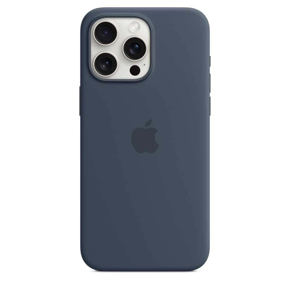 Оригинальный чехол Apple для iPhone 15 Pro Max Silicone Case with MagSafe MT1P3Z storm blue