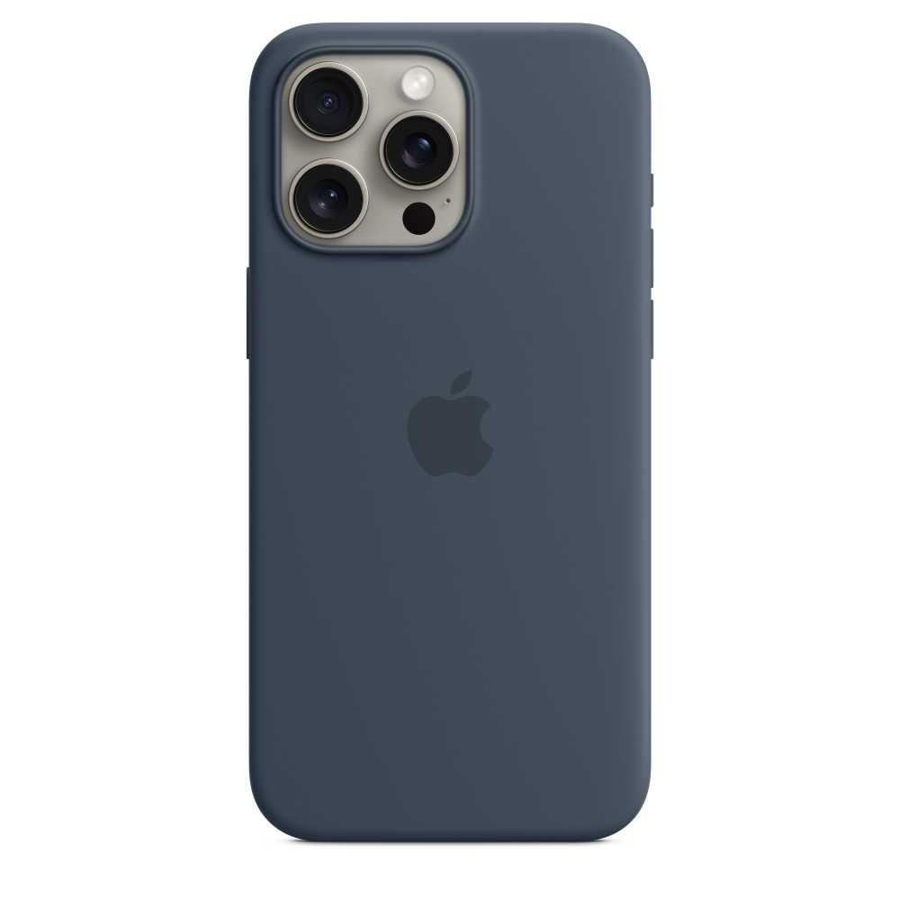 Оригинальный чехол Apple для iPhone 15 Pro Max Silicone Case with MagSafe MT1P3Z storm blue