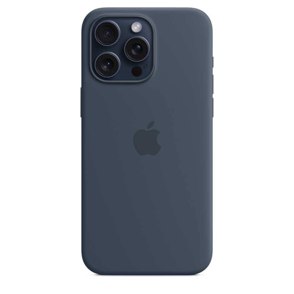 Оригинальный чехол Apple для iPhone 15 Pro Max Silicone Case with MagSafe MT1P3Z storm blue