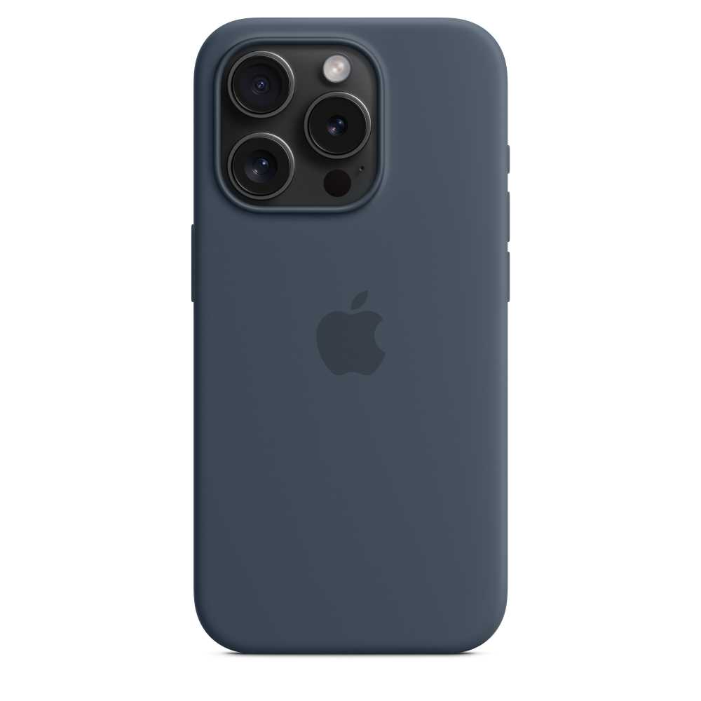Оригинальный чехол Apple для iPhone 15 Pro Silicone Case with MagSafe MT1D3ZM/A storm blue