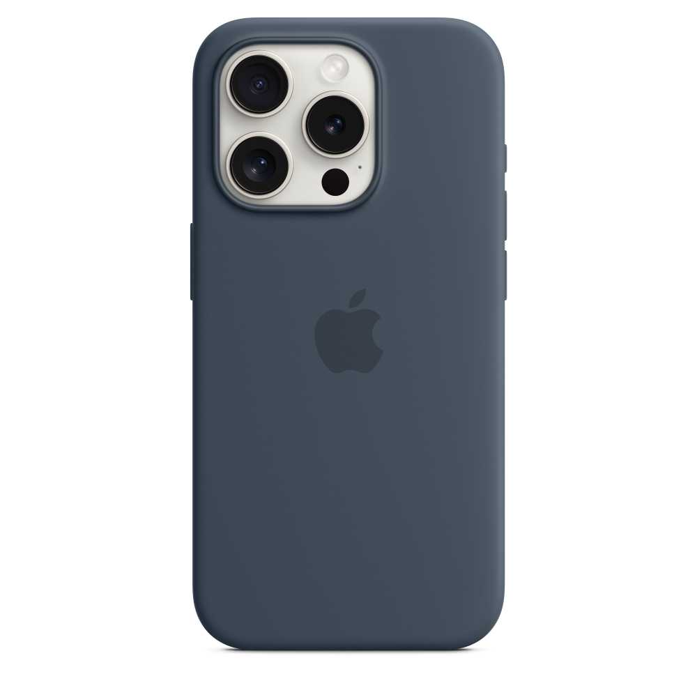 Оригинальный чехол Apple для iPhone 15 Pro Silicone Case with MagSafe MT1D3ZM/A storm blue
