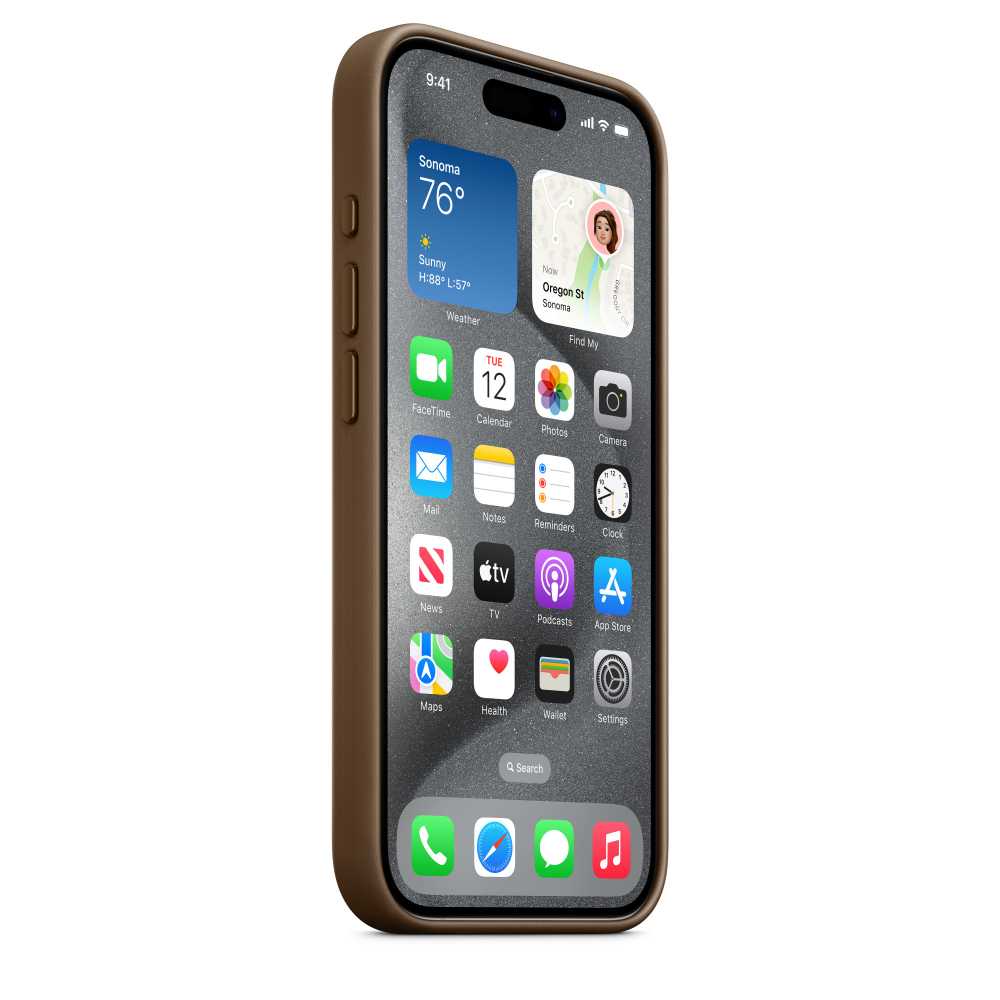 Оригинальный чехол Apple для iPhone 15 Pro FineWoven Case with MagSafe MT4J3ZM/A taupe