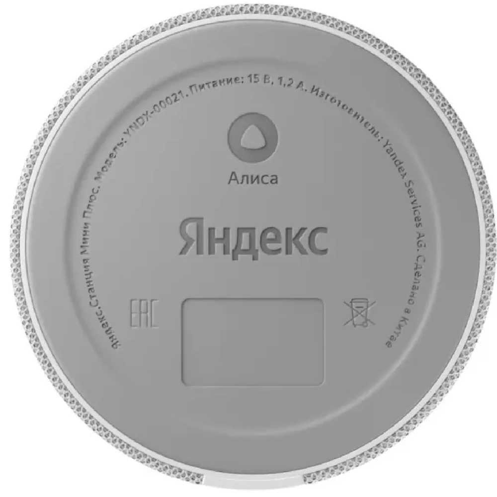 Умная колонка Яндекс станция мини плюс с часами (Серая)