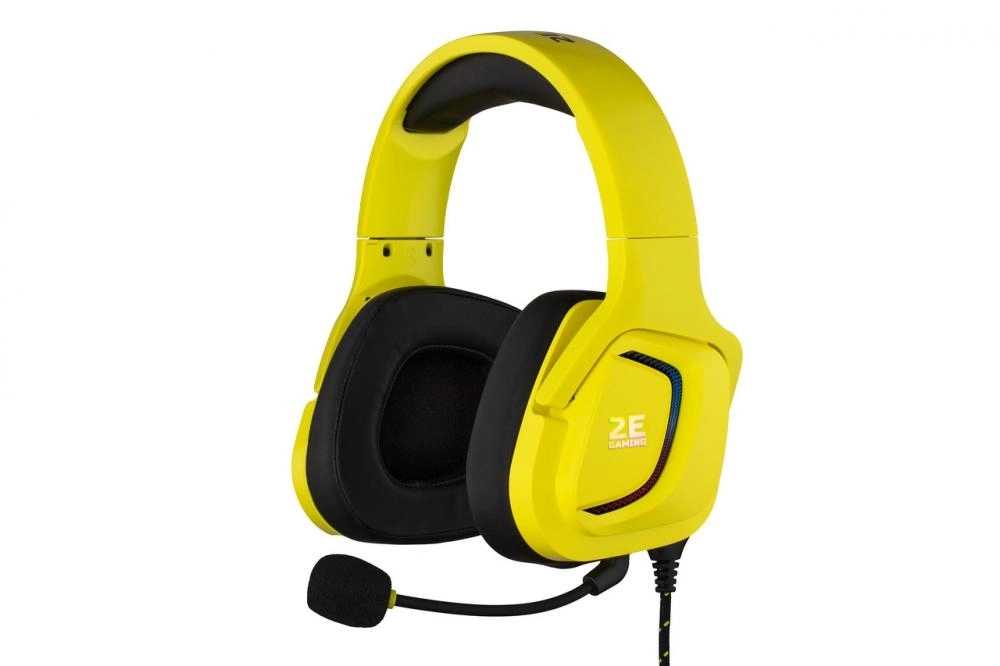 Гарнитура игровая (наушники  проводные) 2E GAMING Headset HG340 RGB USB 7.1 Yellow