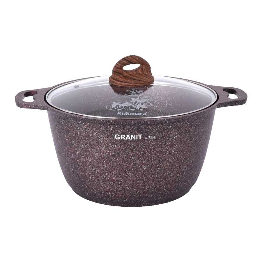 Кастрюля Kukmara 6л со стеклянной крышкой АП, линия Granit ultra