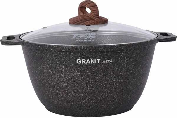 Кастрюля Kukmara 3л со стеклянной крышкой АП, линия Granit ultra