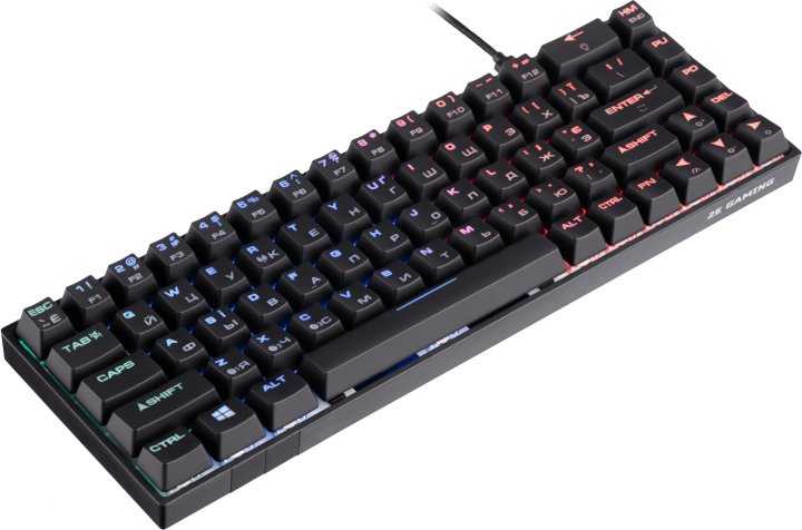 Клавиатура игровая, проводная 2E GAMING Keyboard KG380 RGB 68key Gateron Brown Switch BT/USB Black U