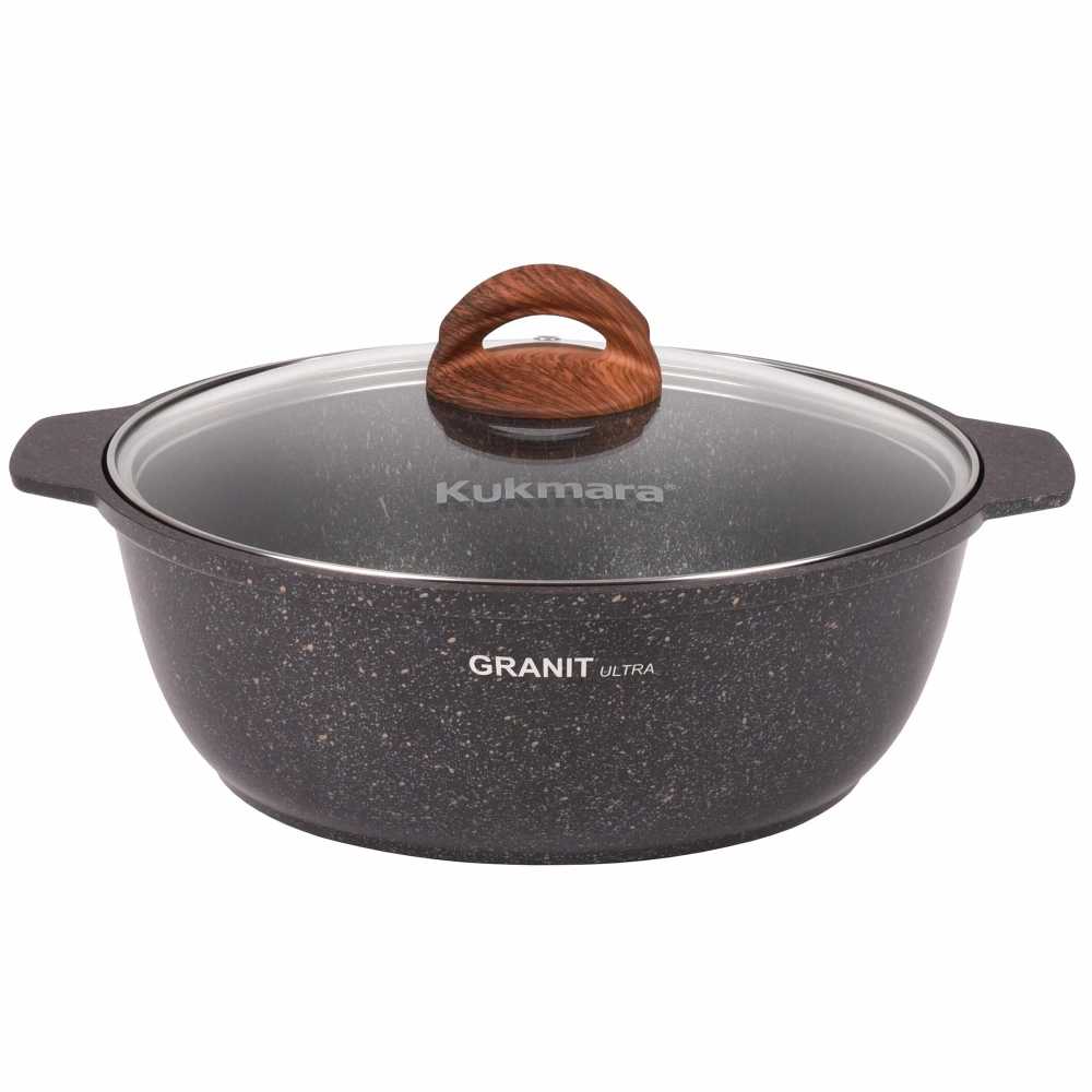 Кастрюля-жаровня Kukmara 3л со стекл. крышкой, АП линия "Granit ultra"