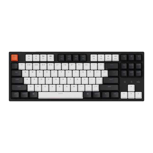 Klaviatura o'yin uchun simli Keychron C1 Wired 87 Key Gateron Switch RGB ko'k