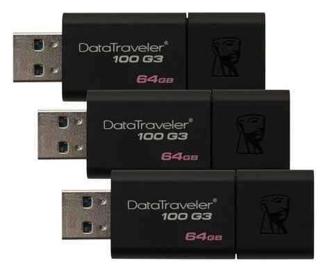 Флеш Накопитель Kingston DT100G3 USB 3.0 64GB-3P