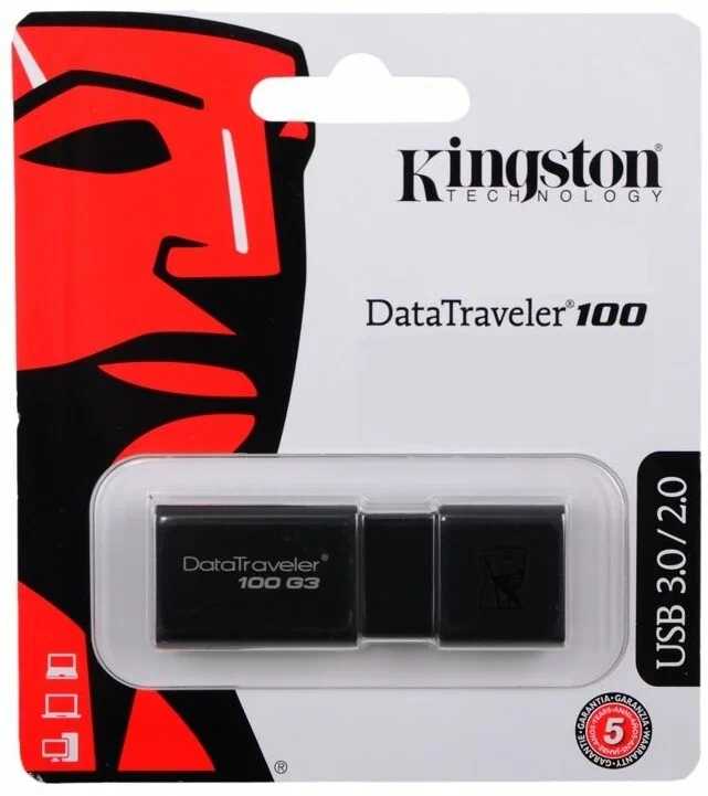 Флеш Накопитель Kingston DT100G3 USB 3.0 64GB-3P