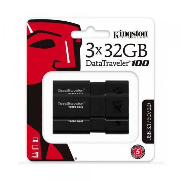 Флеш накопитель Kingston DT100G3 USB 3.0 32GB-3P