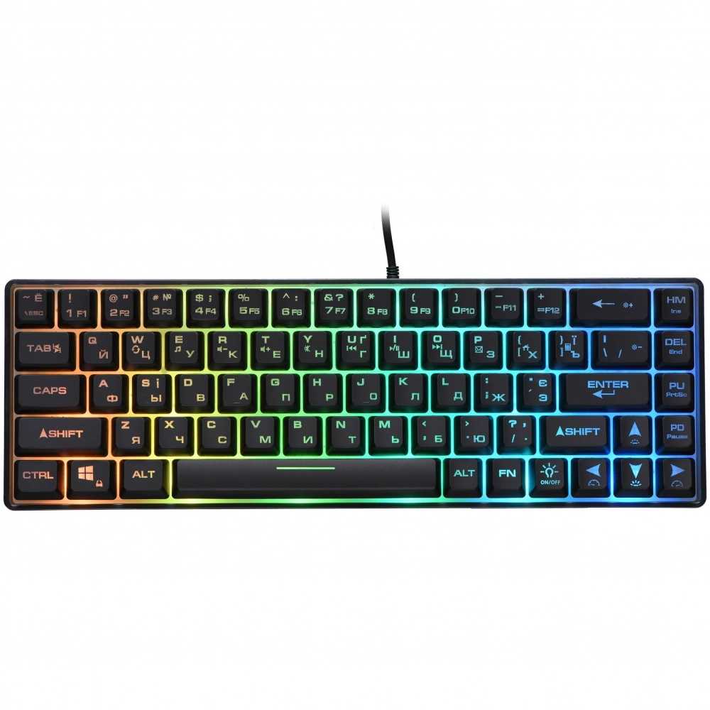 Клавиатура проводная 2E GAMING KG345 RGB 68key USB Transparent UKR