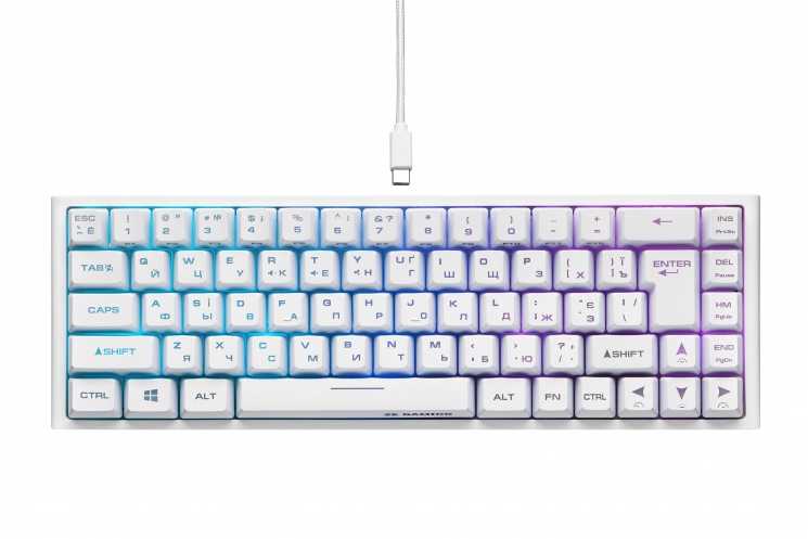 Клавиатура 2E GAMING KG360 RGB 68key WL White UKR