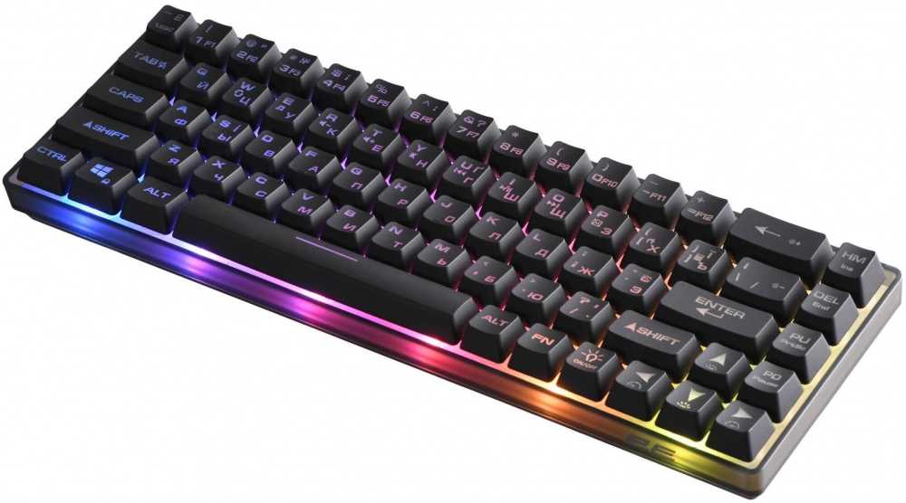Клавиатура проводная 2E GAMING KG345 RGB 68key USB Transparent UKR