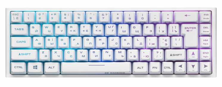 Клавиатура 2E GAMING KG360 RGB 68key WL White UKR