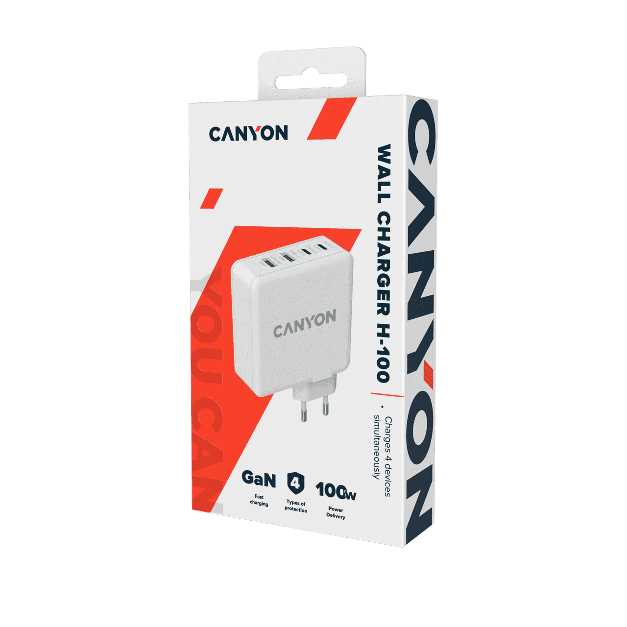 Адаптер питания Canyon GaN 100W ND-CHA100W01 (белый)