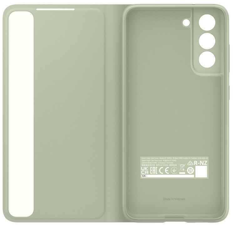 Оригинальный чехол Smart Clear View Cover для Galaxy S21 FE (оливковый)