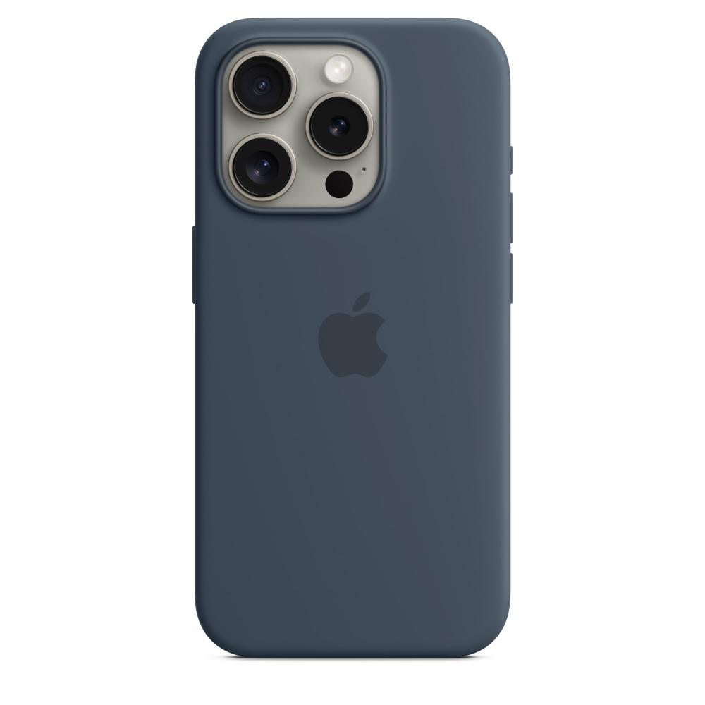 Оригинальный чехол Apple для iPhone 15 Pro Silicone Case with MagSafe MT1D3ZM/A storm blue