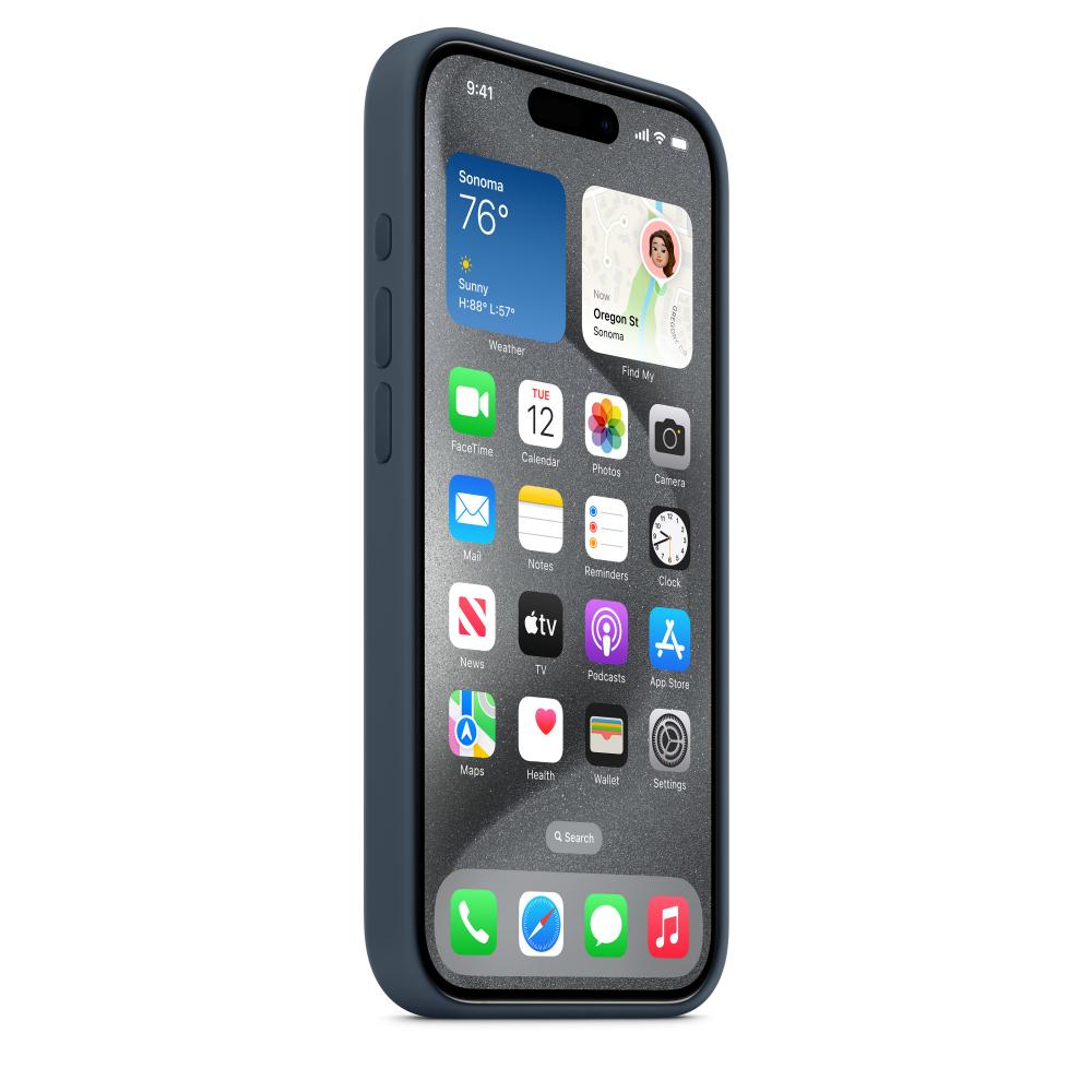Оригинальный чехол Apple для iPhone 15 Pro Silicone Case with MagSafe MT1D3ZM/A storm blue