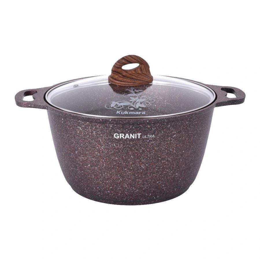 Кастрюля Kukmara 6л со стеклянной крышкой АП, линия Granit ultra