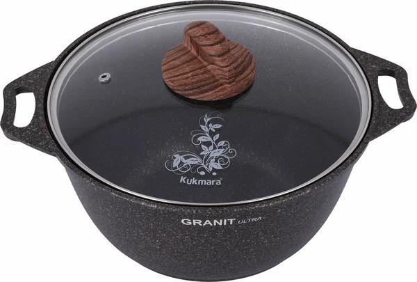 Кастрюля Kukmara 3л со стеклянной крышкой АП, линия Granit ultra