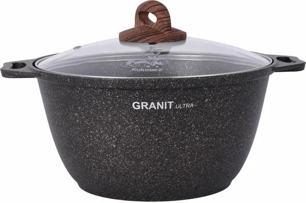 Кастрюля Kukmara 3л со стеклянной крышкой АП, линия Granit ultra