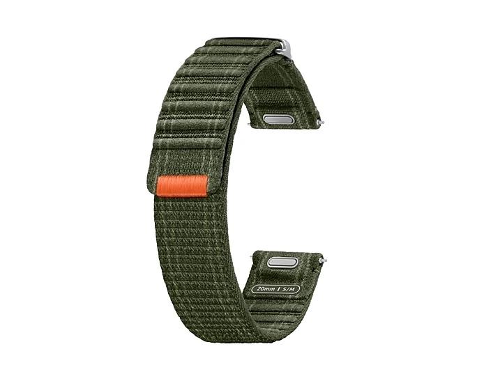 Текстильный ремешок Fabric для Galaxy Watch 7 20мм S/M (зелёный)
