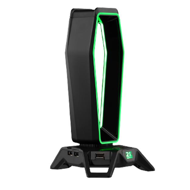 Подставка 3в1 для игровых наушников (пластиковая) 2E GAMING GST330 Headset Stand 3in1 RGB 7.1 USB Bl