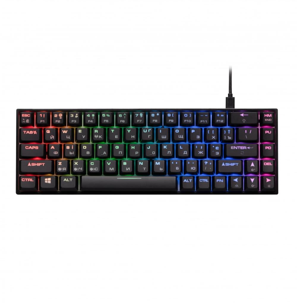 Клавиатура игровая, проводная 2E GAMING Keyboard KG380 RGB 68key Gateron Red Switch BT/USB Black Ukr