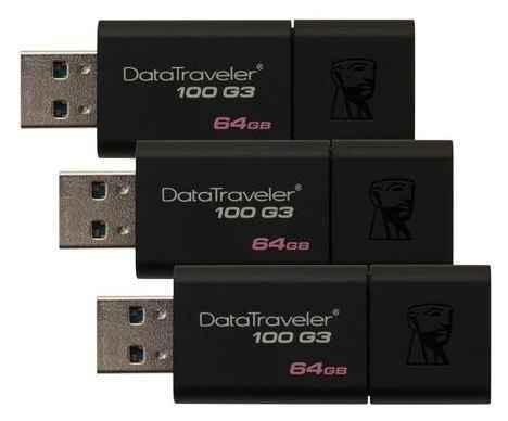 Флеш Накопитель Kingston DT100G3 USB 3.0 64GB-3P
