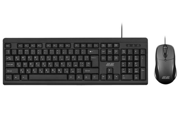 Комплект проводной клавиатура+мышь 2E MK401 USB Black