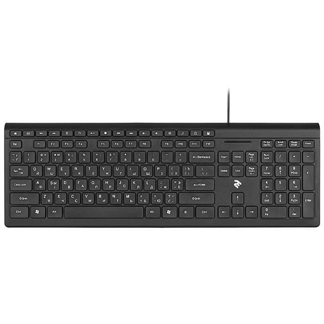Клавиатура проводная 2E KM1020 Slim USB Black (2E-KM1020UB)
