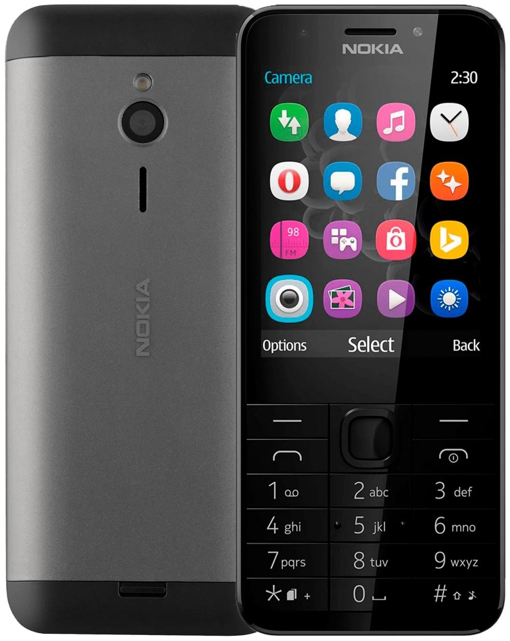 Телефон Nokia 230 RM-1172 DS тёмно серебристый