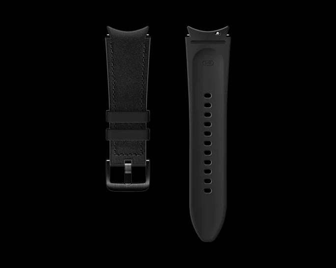 Кожаный ремешок Hybrid Leather Watch4 S/L черный (ET-SHR88SBEGRU)