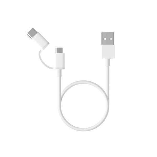 Кабел для зарядки Xiaomi 2in1 Micro USB/Type-C 30см (черный)