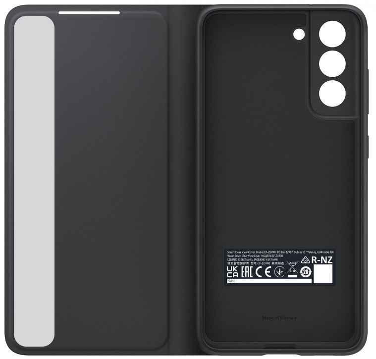 Оригинальный чехол Smart Clear View Cover Galaxy S21 FE чёрный