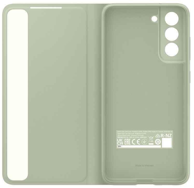Оригинальный чехол Smart Clear View Cover для Galaxy S21 FE (оливковый)