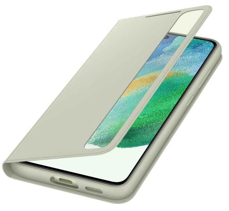 Оригинальный чехол Smart Clear View Cover для Galaxy S21 FE (оливковый)