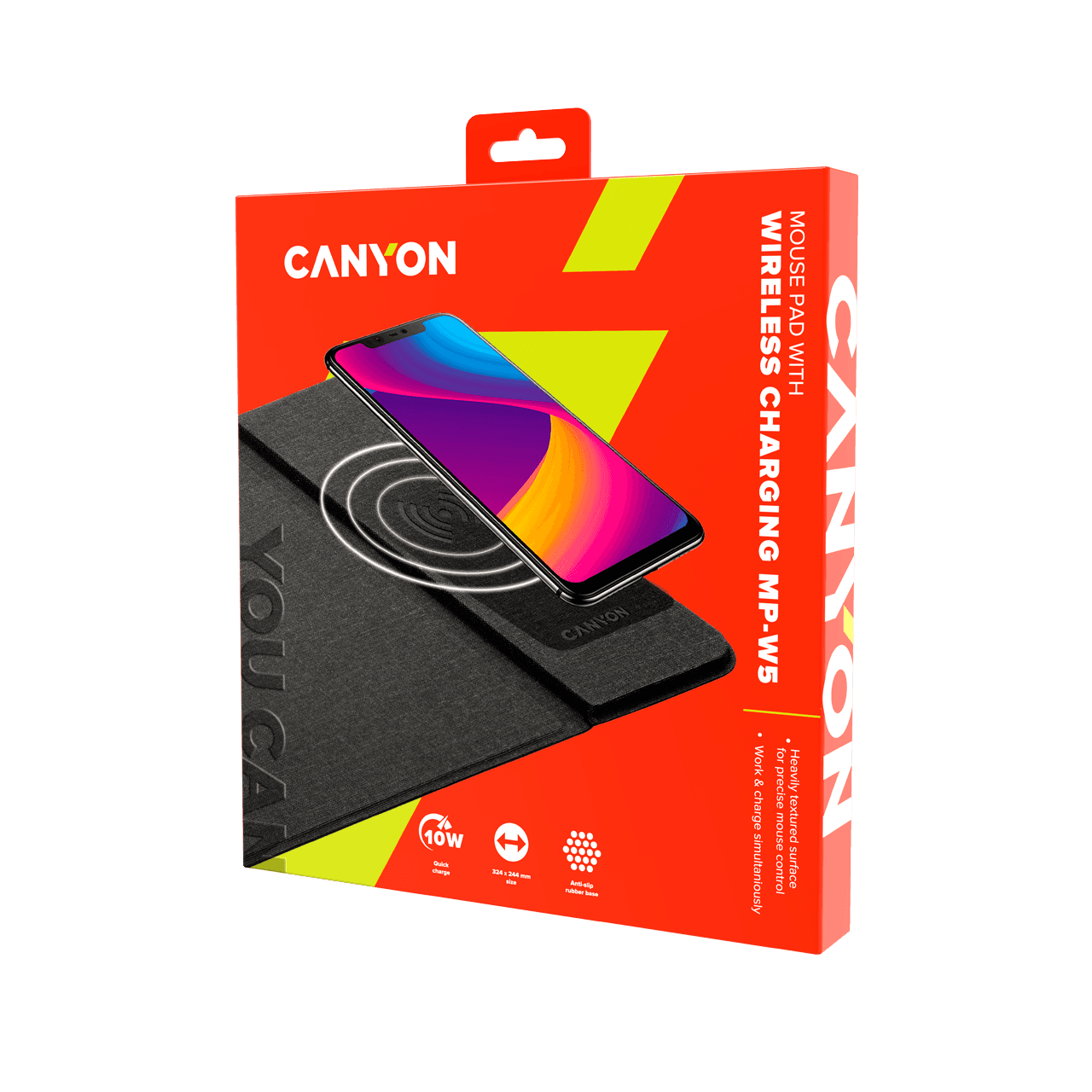 Коврик для мыши с функцией беспроводной зарядки Canyon 324x244x6 мм (MP-W5)