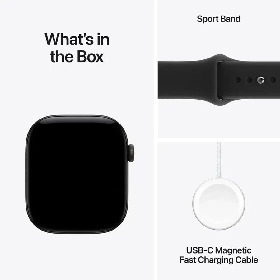 Умные часы Apple Watch Series 12 GPS 42mm Black Aluminium Case with Black Sport Band