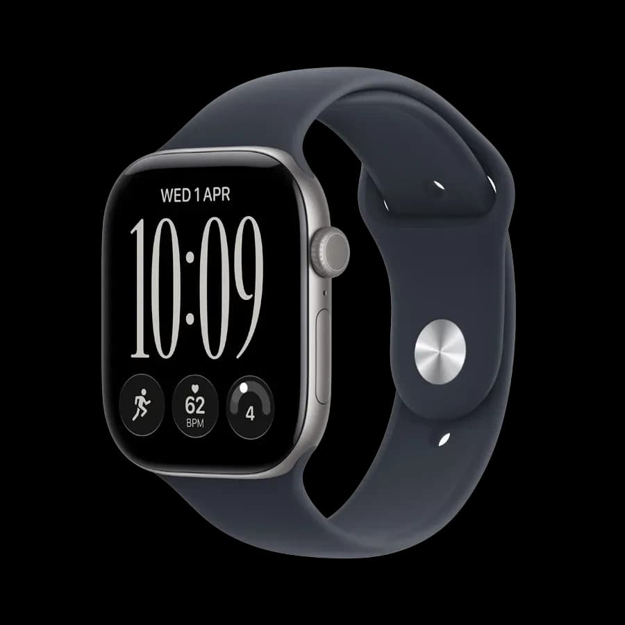 Умные часы Apple Watch Series 12 GPS 46mm Space Grey Aluminium Case with Navy Blue Sport Band