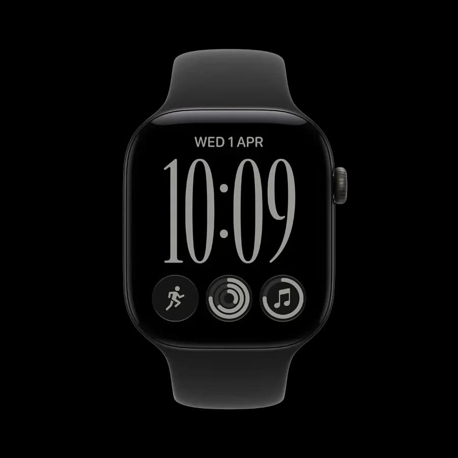 Умные часы Apple Watch Series 12 GPS 42mm Black Aluminium Case with Black Sport Band