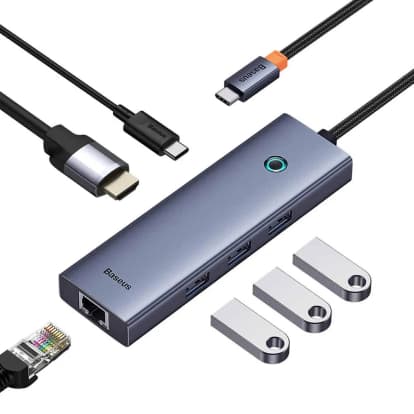USB-ХАБ Baseus UltraJoy Series 6-Port HUB (Direct-Link Type) Space Grey