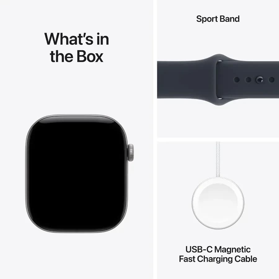 Умные часы Apple Watch Series 12 GPS 46mm Space Grey Aluminium Case with Navy Blue Sport Band