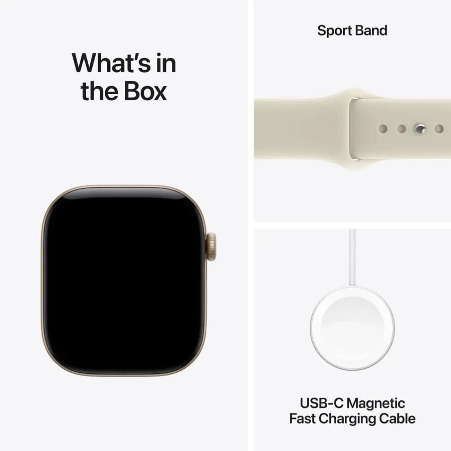 Умные часы Apple Watch Series 12 GPS 42mm Light Gold Aluminium Case with Sand Sport Band