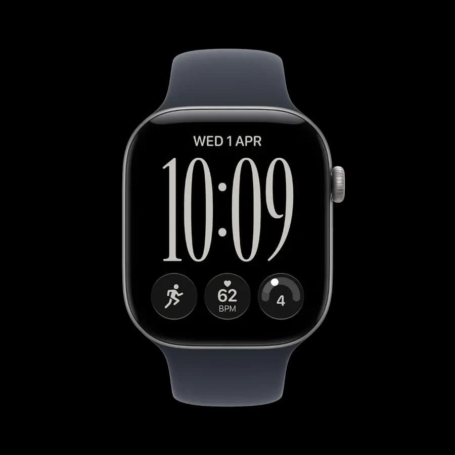 Умные часы Apple Watch Series 12 GPS 46mm Space Grey Aluminium Case with Navy Blue Sport Band