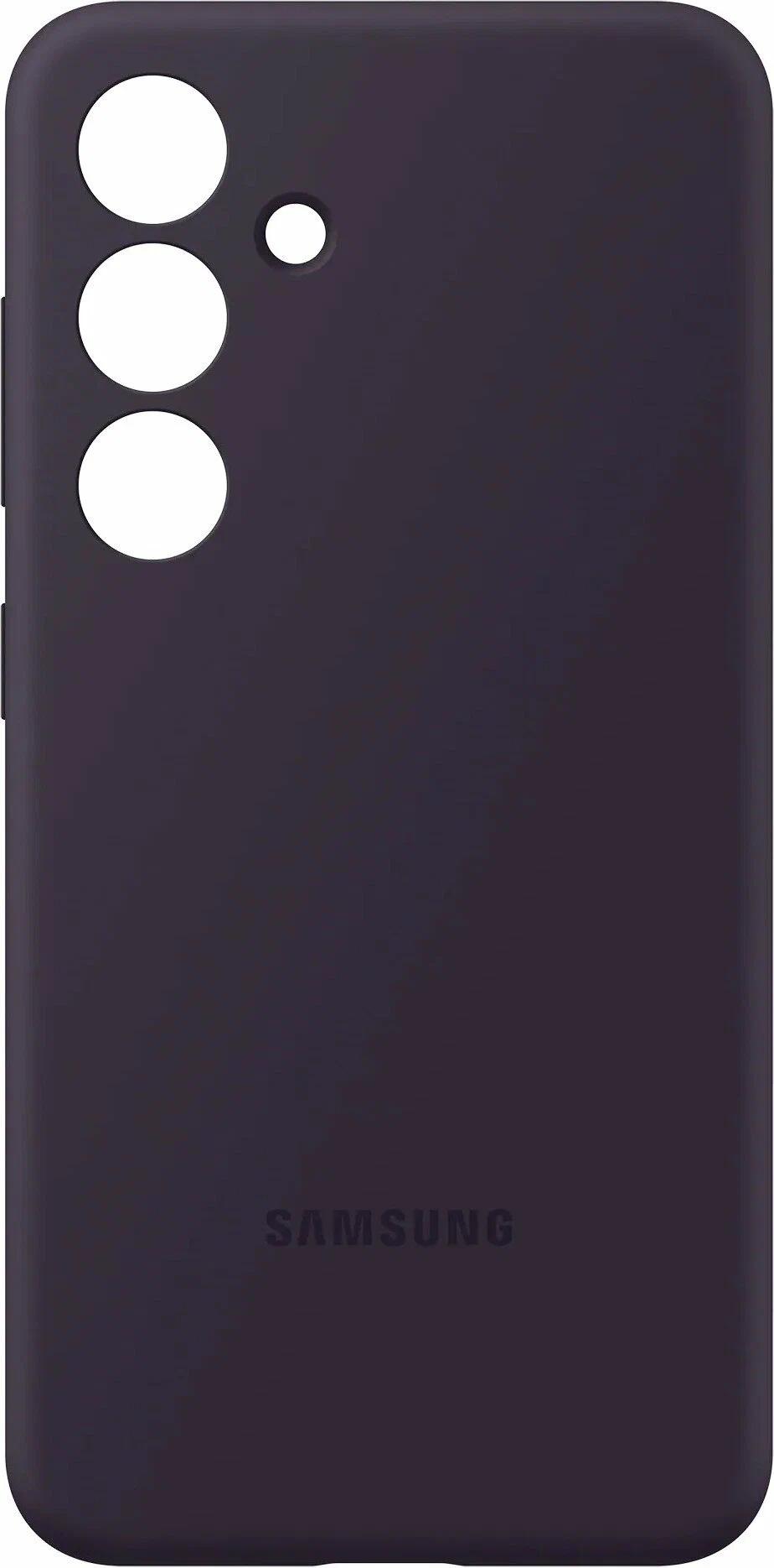 Оригинальный чехол Silicone Case для Galaxy S24+ темно-фиолетовый